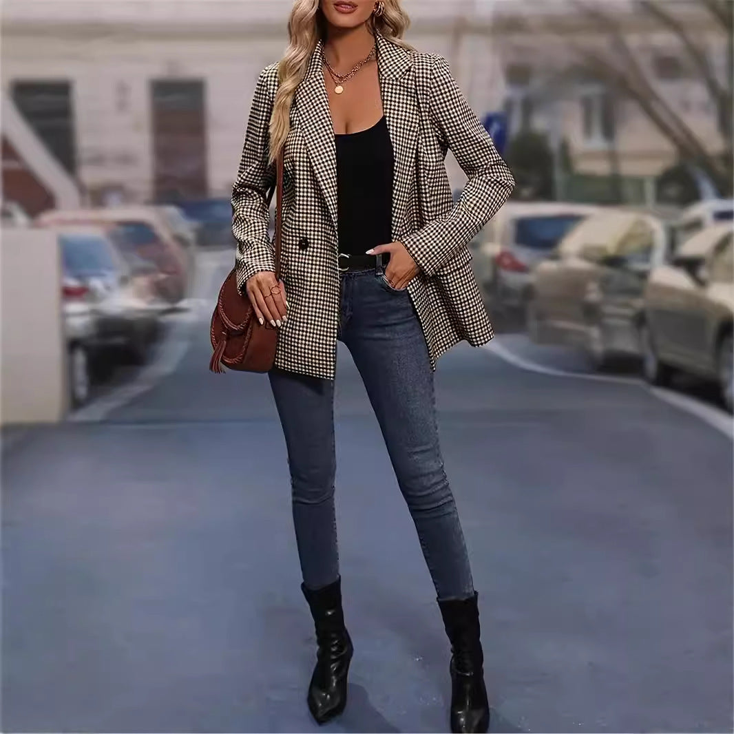 Manteau à carreaux européen