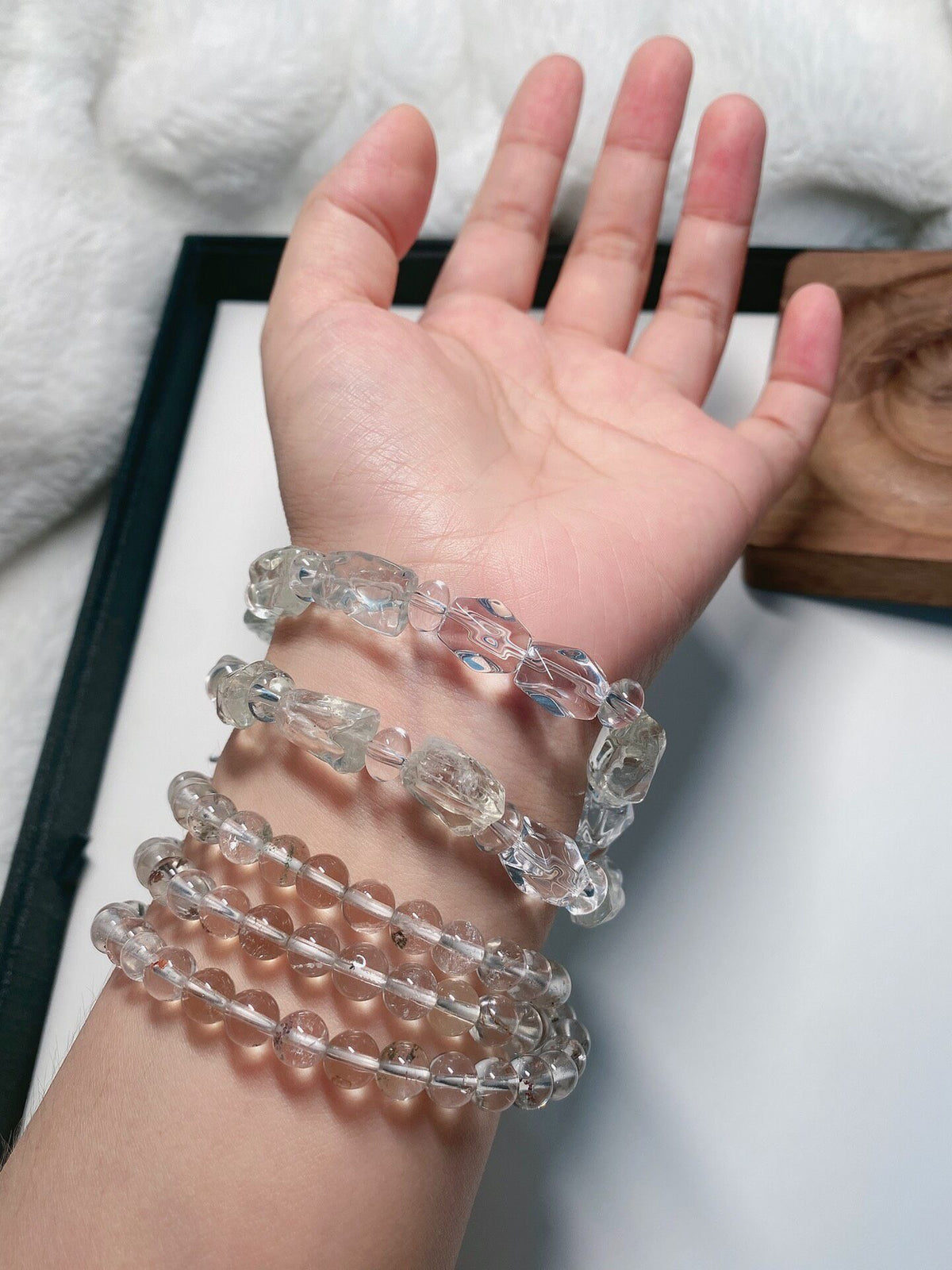 Green Quartz Faceted Crystal Bracelet