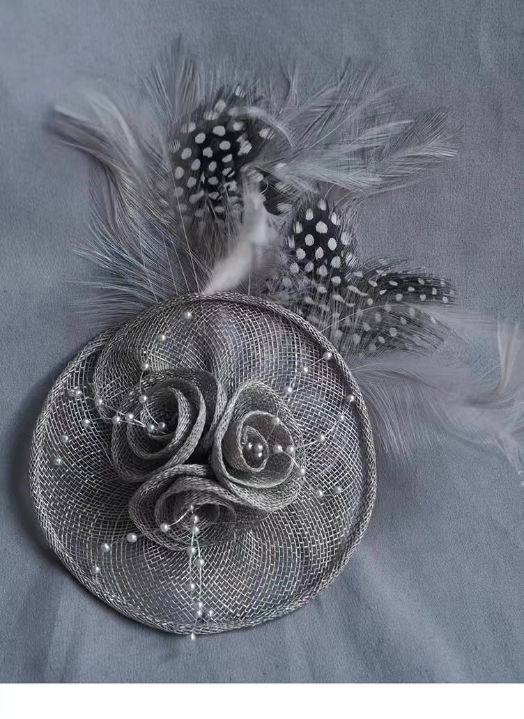 Grey Feather Hair and Lapel Ornament
