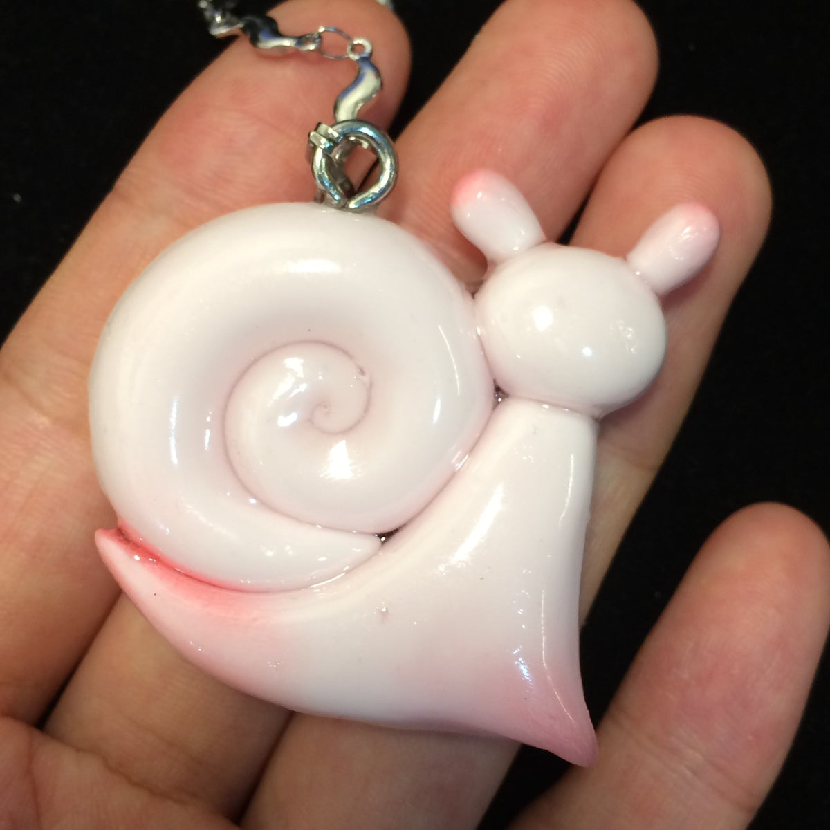 Resin Clay Snail Rabbit Pendant Necklace