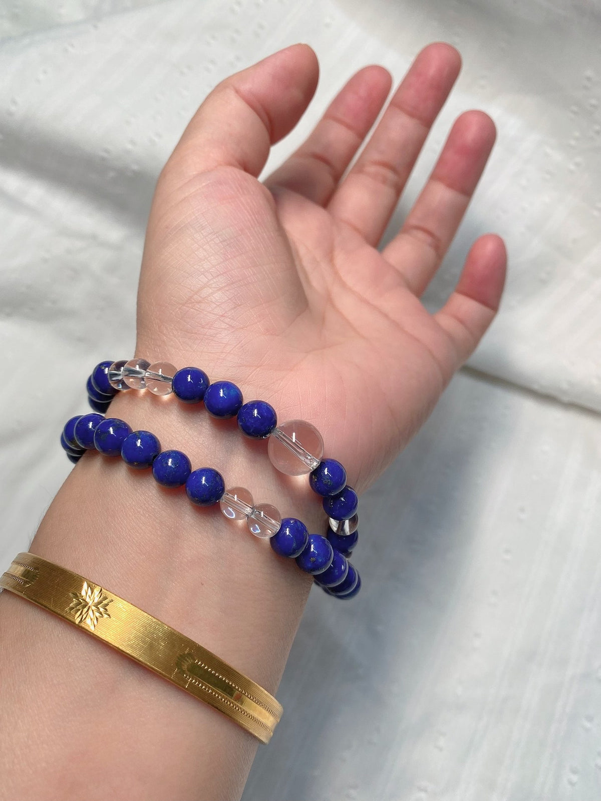 Lapis Lazuli Double Loop Crystal Bracelet