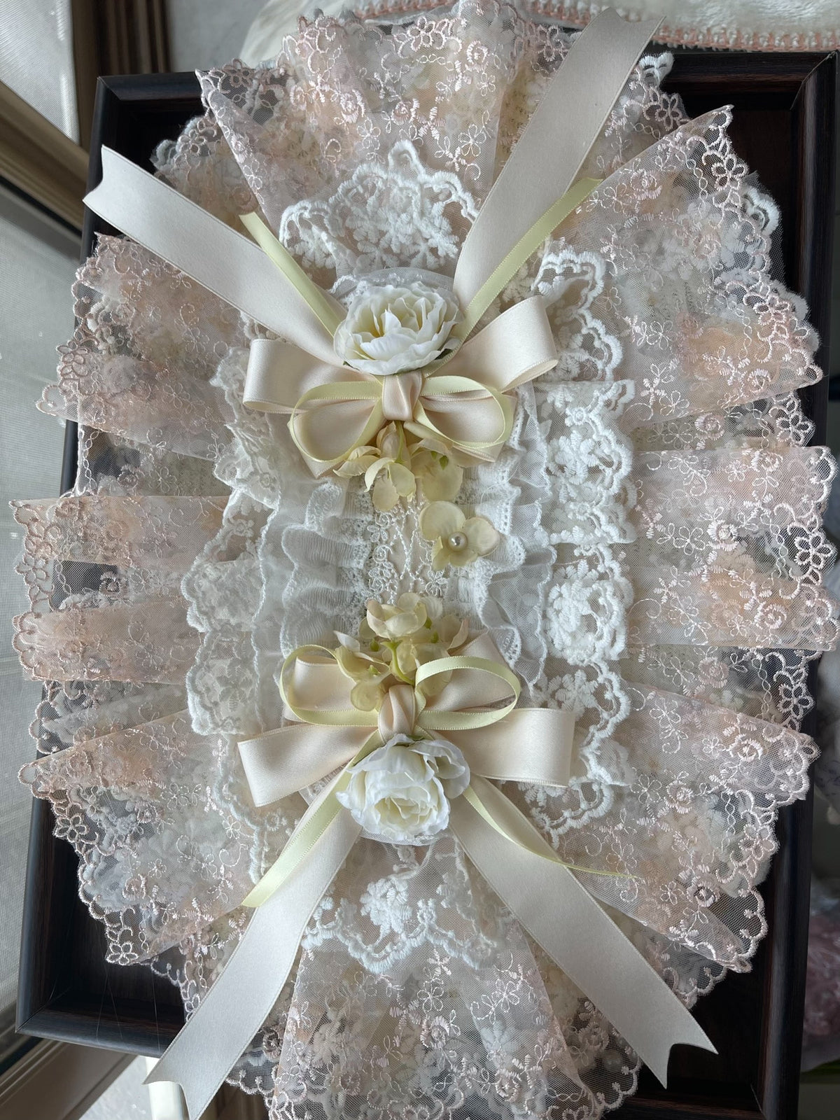 Lolita Bonnet Hat Pearl Fringe Lace