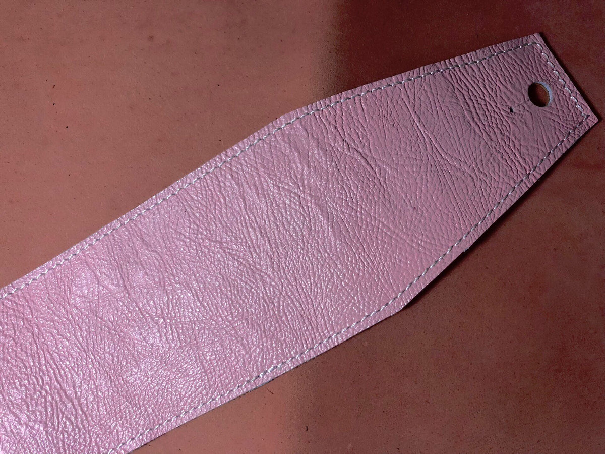 Pink Leather Guitar Strap Adjustable