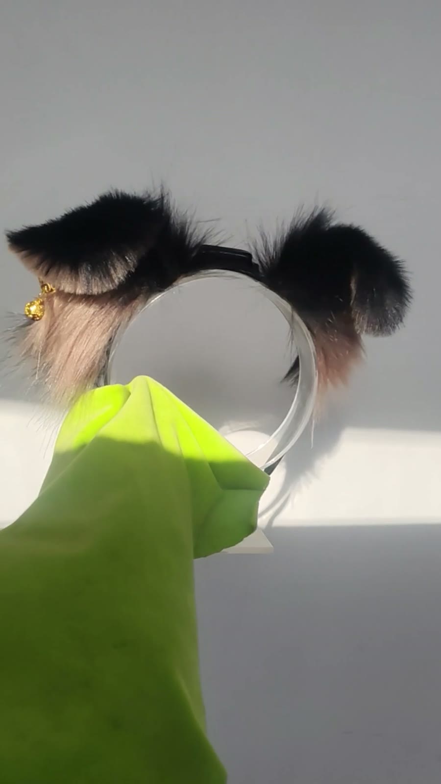 Moving Dog Ears Black Tan Cosplay Headband