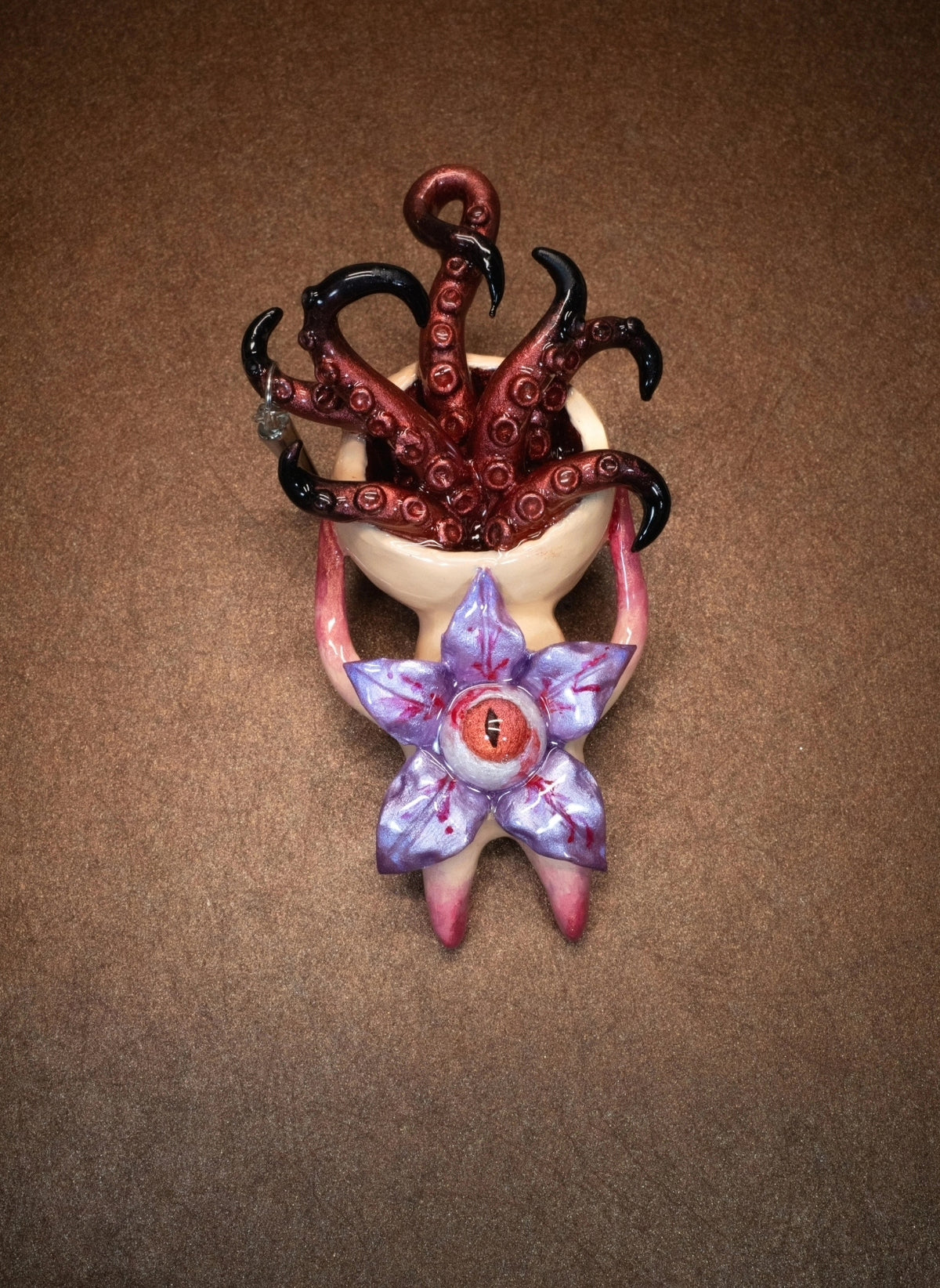 Cthulhu Tentacle Eye Flower Pendant Necklace