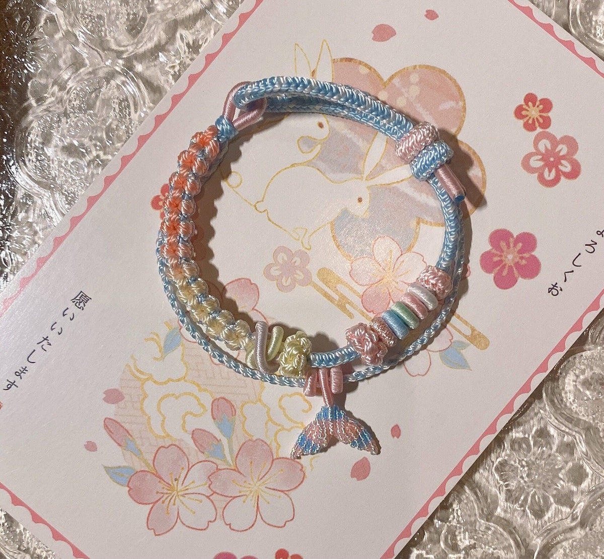 Gradient Mermaid Tail Handwoven Bracelet