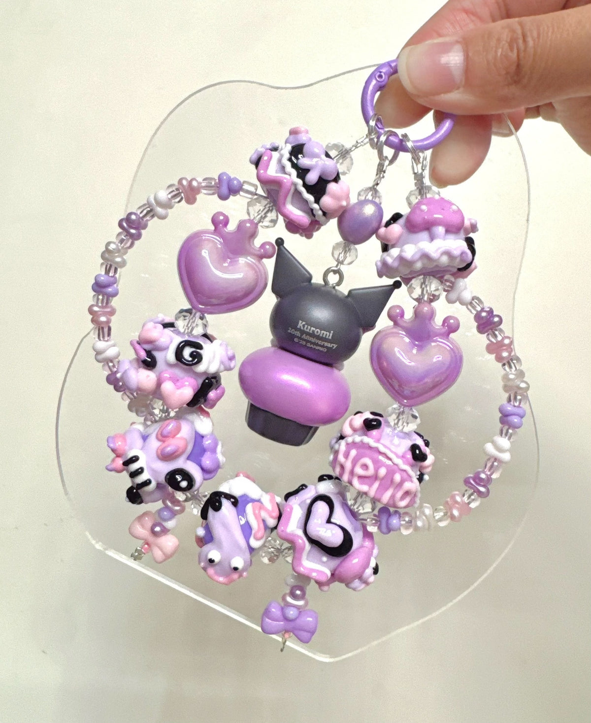 Kuromi Cupcake Bead Phone Strap Charm