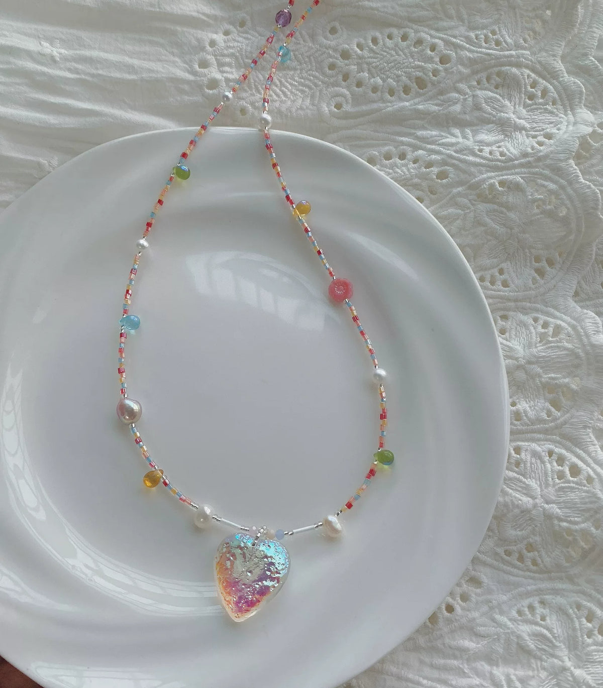 Collar de Mostillas con Corazón de Melocotón para Suéter