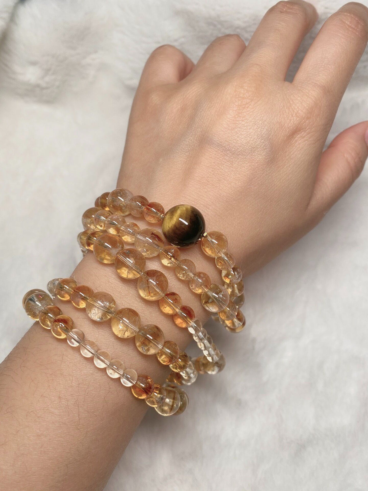 Yellow Tower Quartz Triple Wrap Bracelet