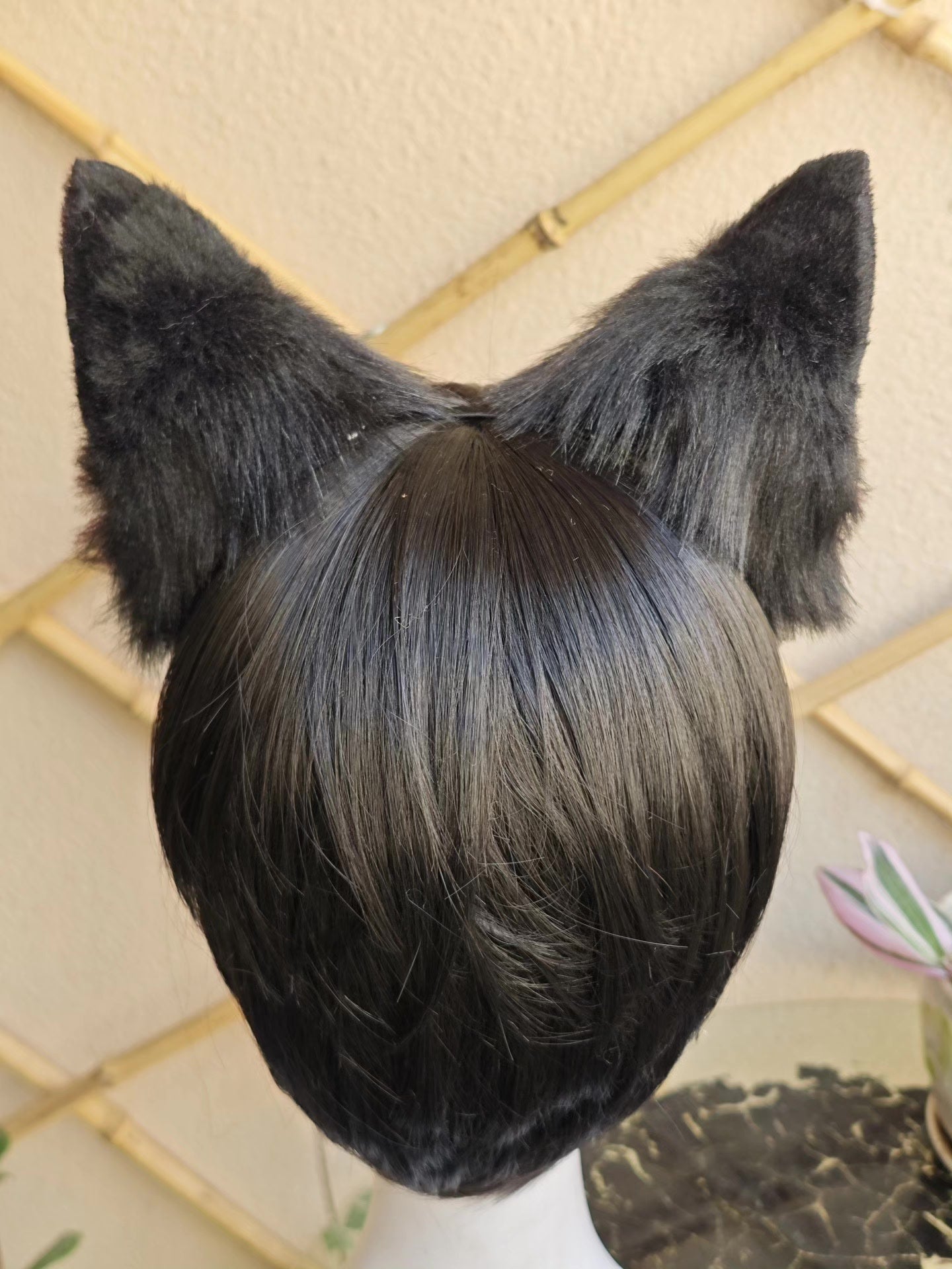 Handmade Red and Black Dog Ears Headwear