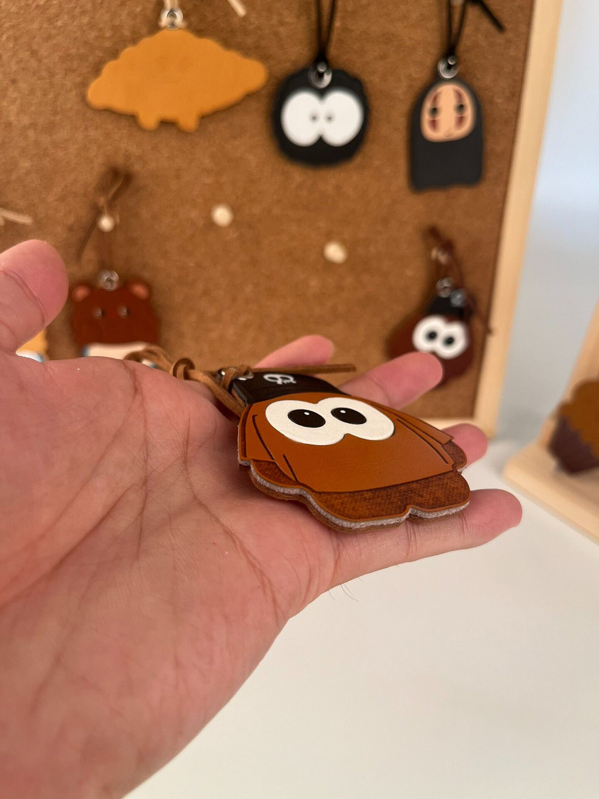 Leather Tshirt Charm with Skull Cap Eyes
