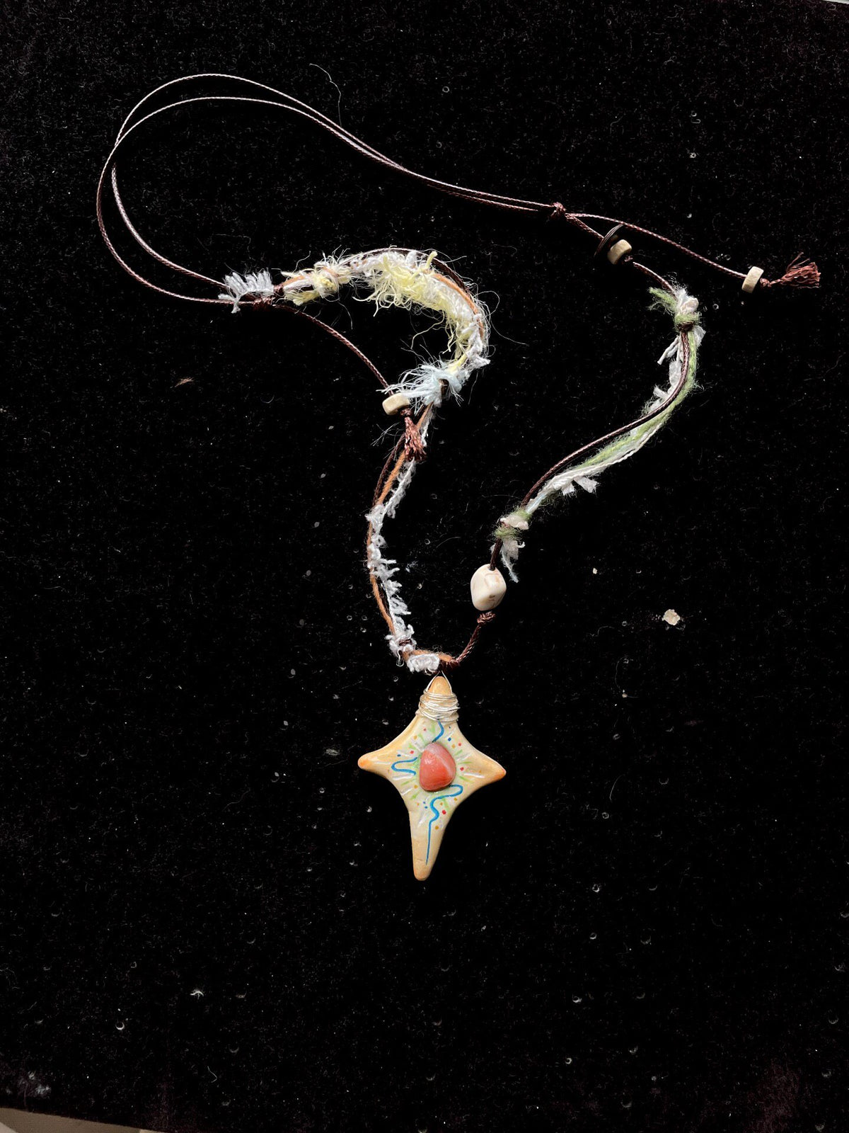 Stone Clay Agate Pendant Necklace