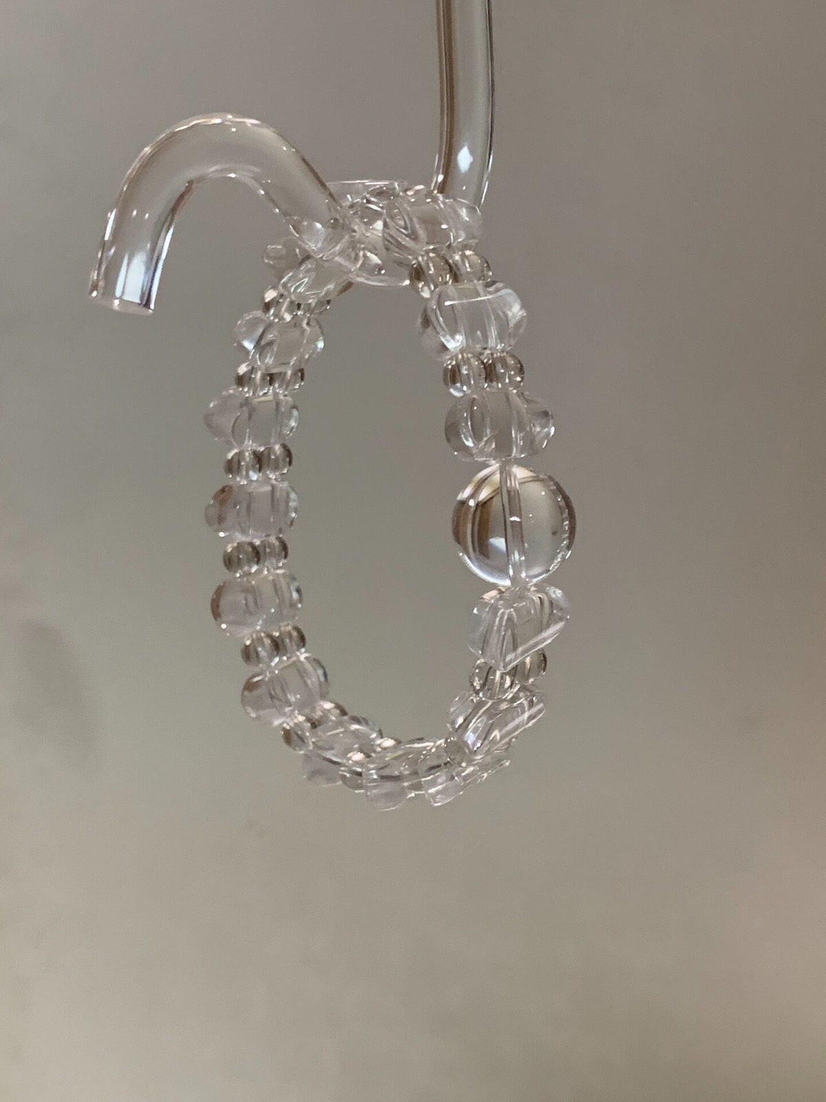 Natural White Quartz Crystal Beaded Bracelet