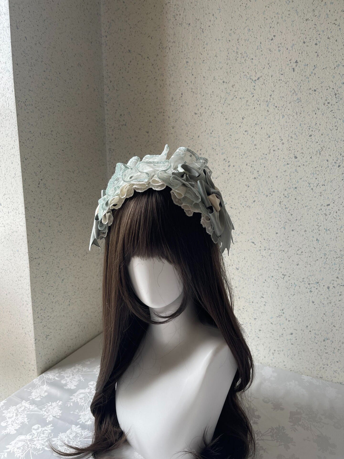 Handmade Lolita Green Lace Headband