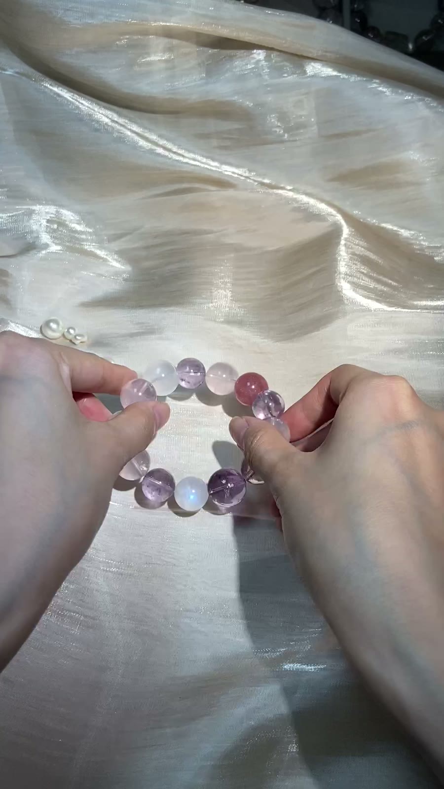Crystal Gemstone Beaded Bracelet 16cm