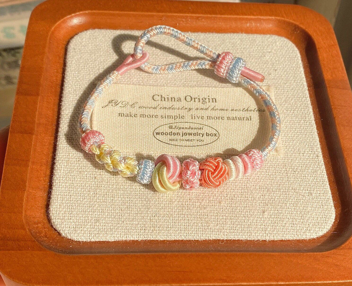 Handcrafted Woven Bracelet Pastel Adjustable