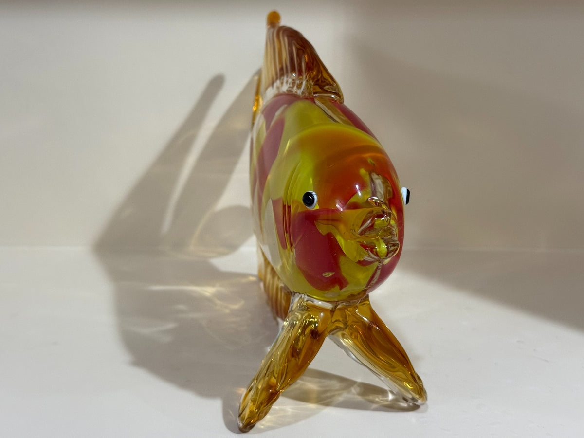 ガラスの魚フィギュア レッド&イエロー