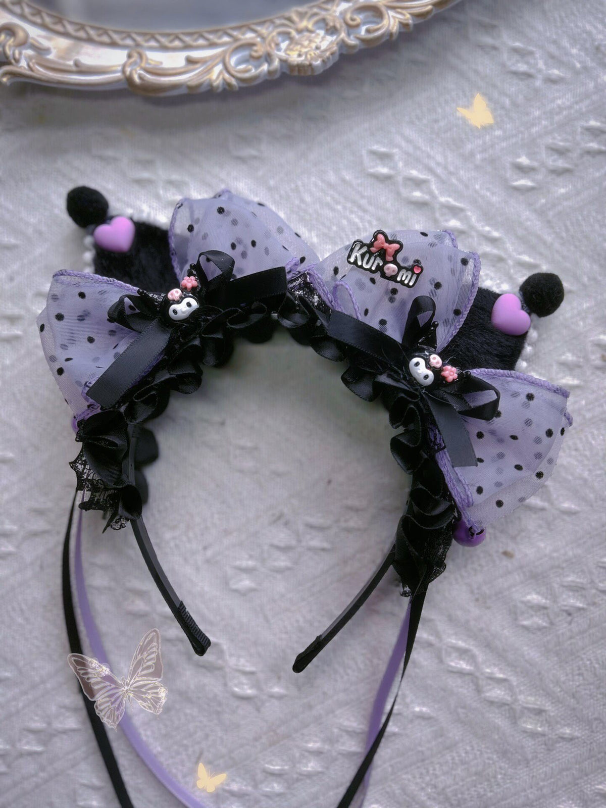 Kuromi Polka Dot Bow Headband