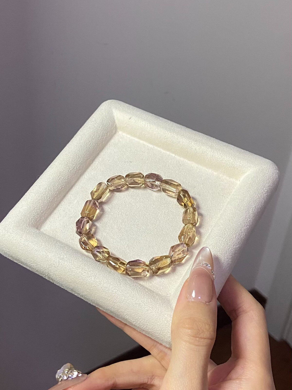 Natural Ametrine Beaded Bracelet 8.5mm