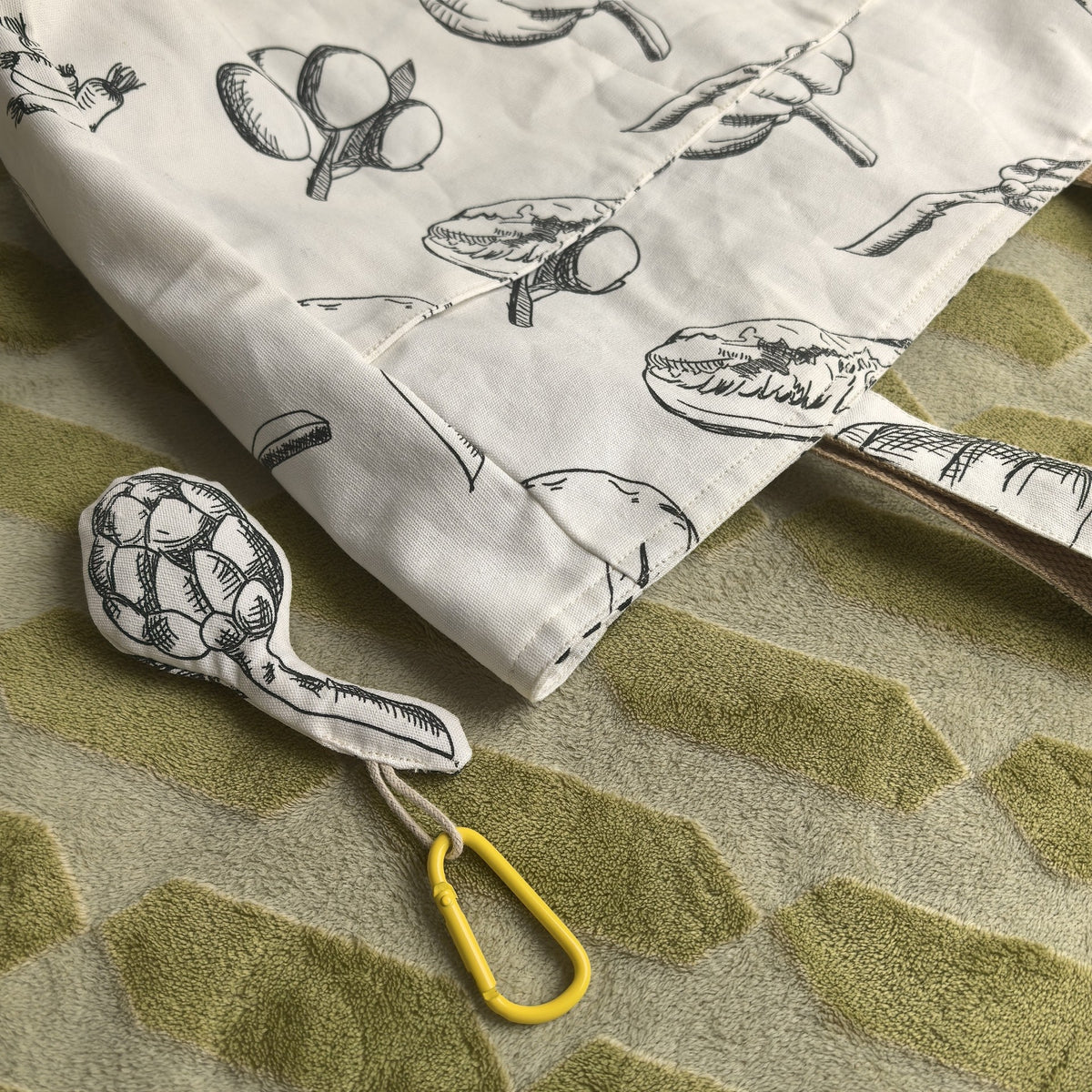 Handmade Canvas Shoulder Bag with Vegetable Print