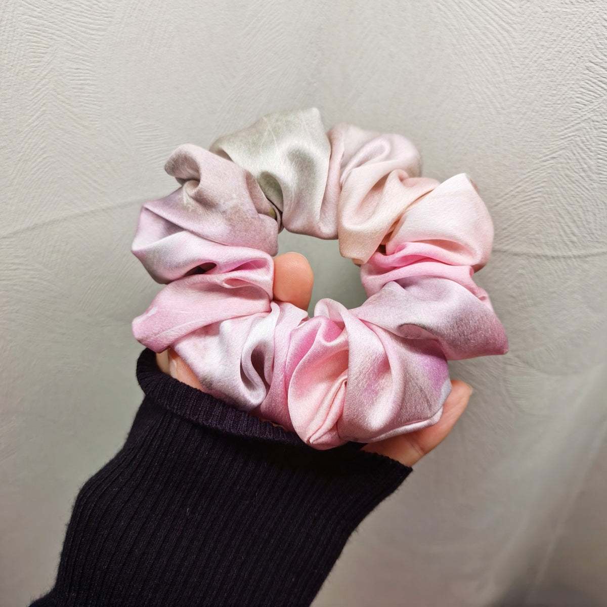 Dreamy Pink French Style Hair Scrunchie