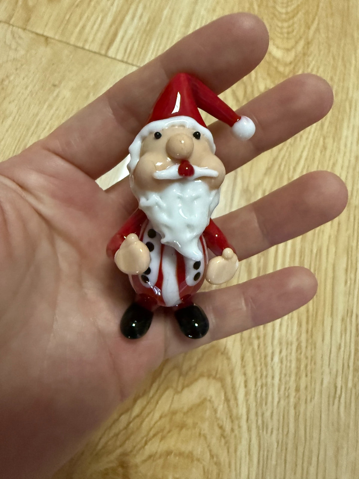 Figura de Pai Noel em Vidro Feita à Mão 7cm