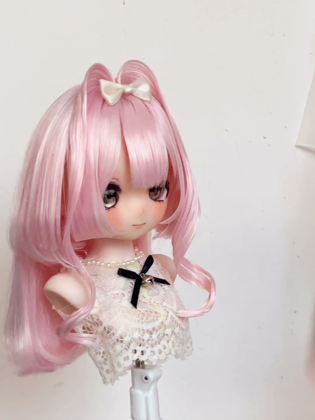 Pastel Pink Gradient Doll Wig with Waves
