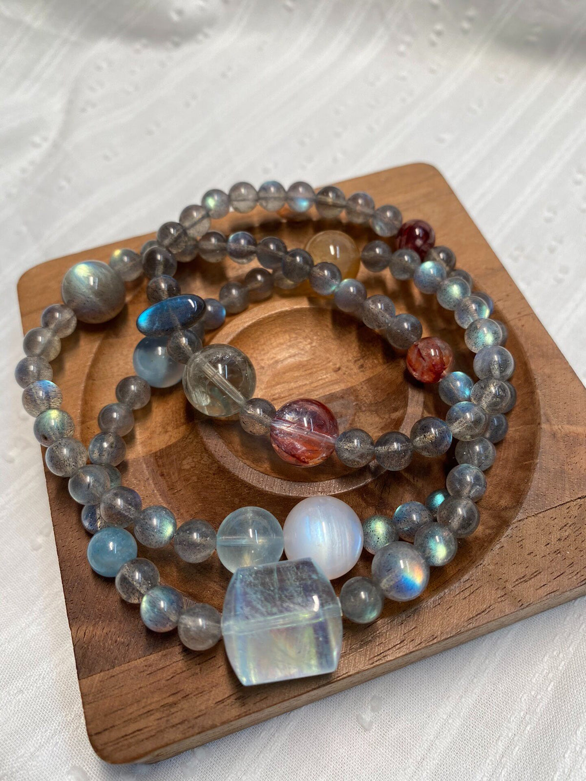 Labradorite Crystal Multi-Strand Wrap Bracelet