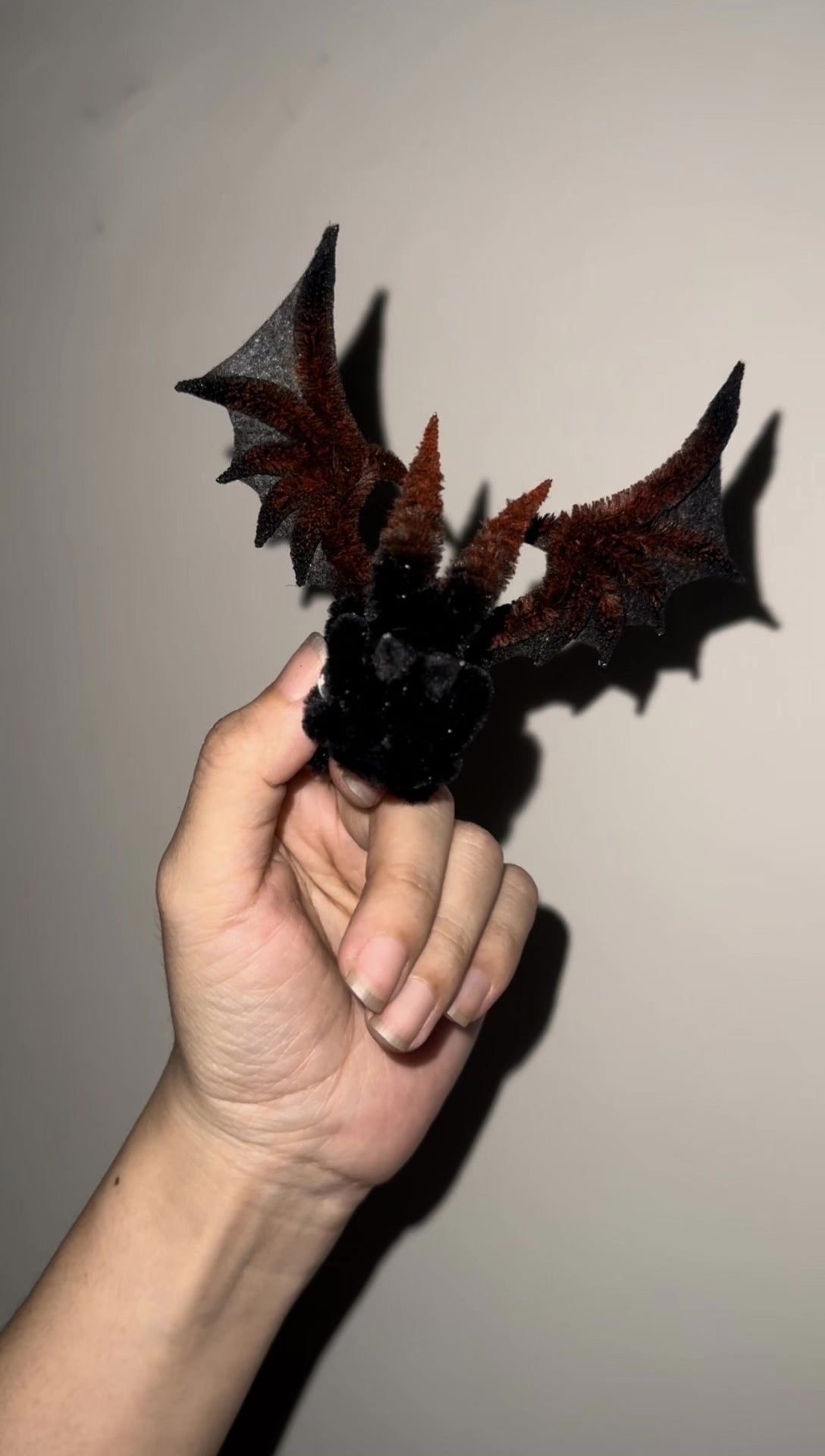 Handmade Black Pipe Cleaner Dragon Figurine