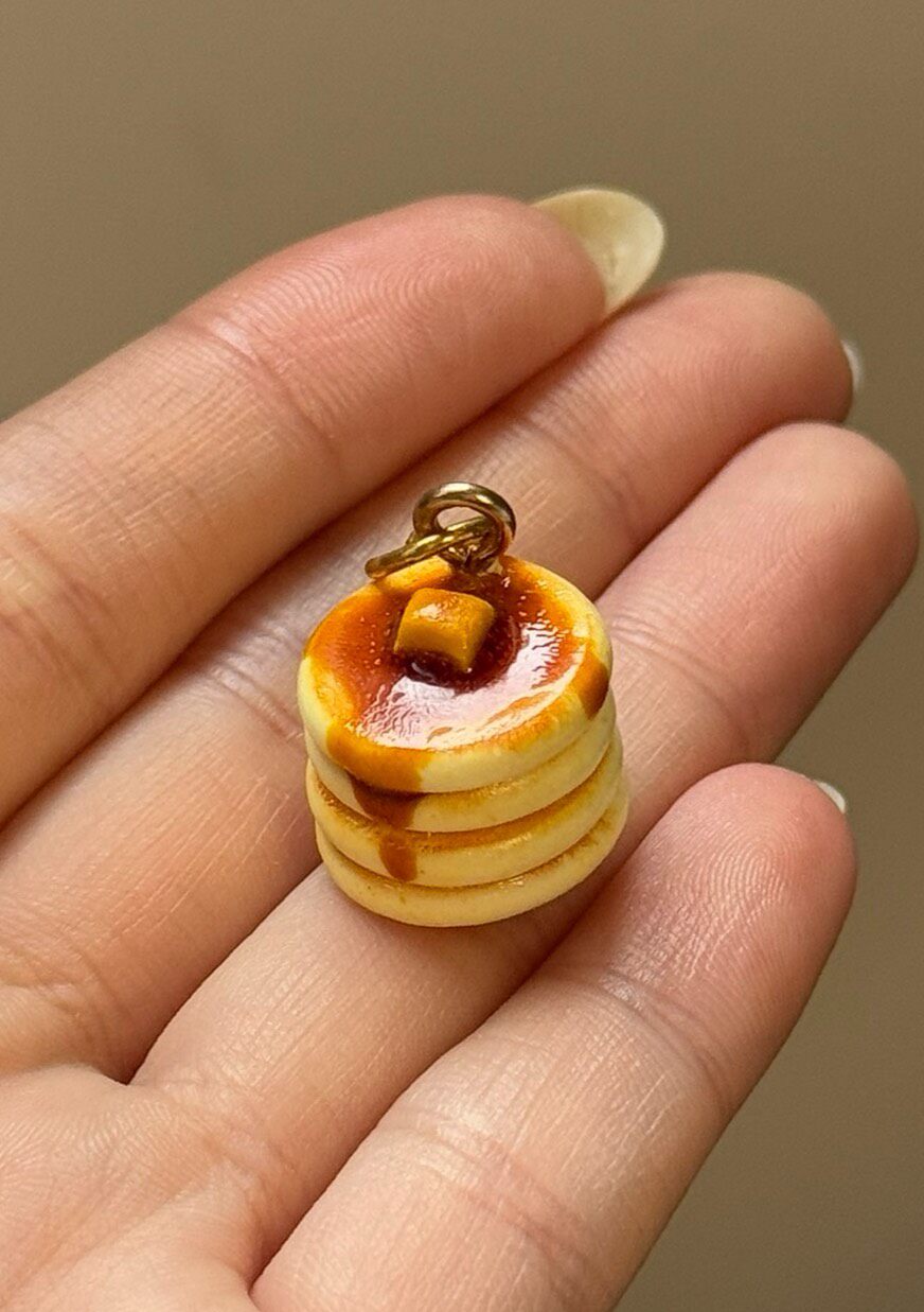 Pancake Stack Pendant Charm Glossy Finish