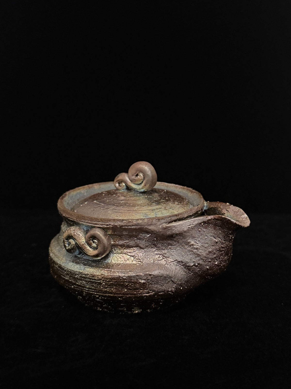 Wood Fired Iron Clay Handleless Pot 120ml
