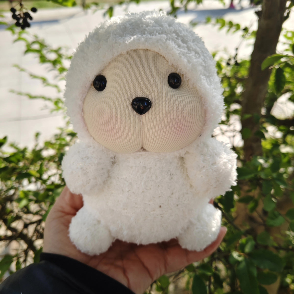 Handmade White Sock Plush Sheep Doll