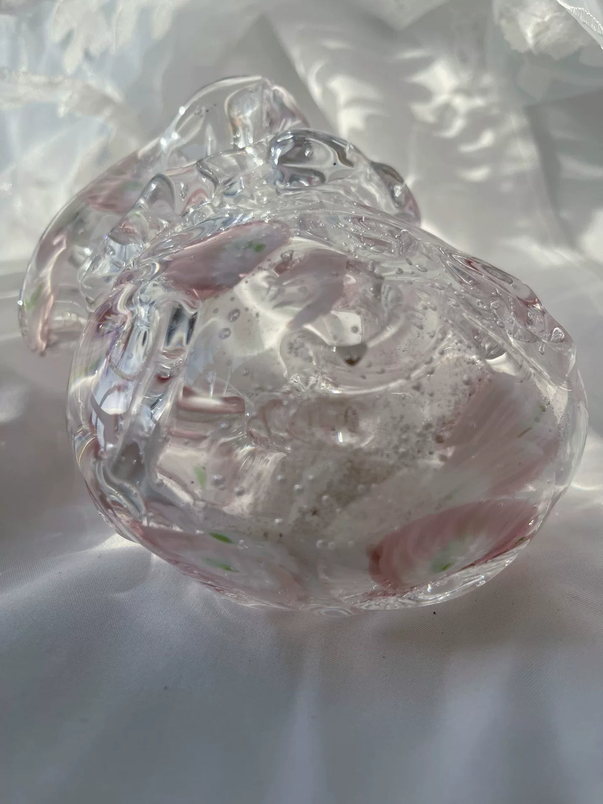 Vintage Liuli Kristal Roze Bloemenva