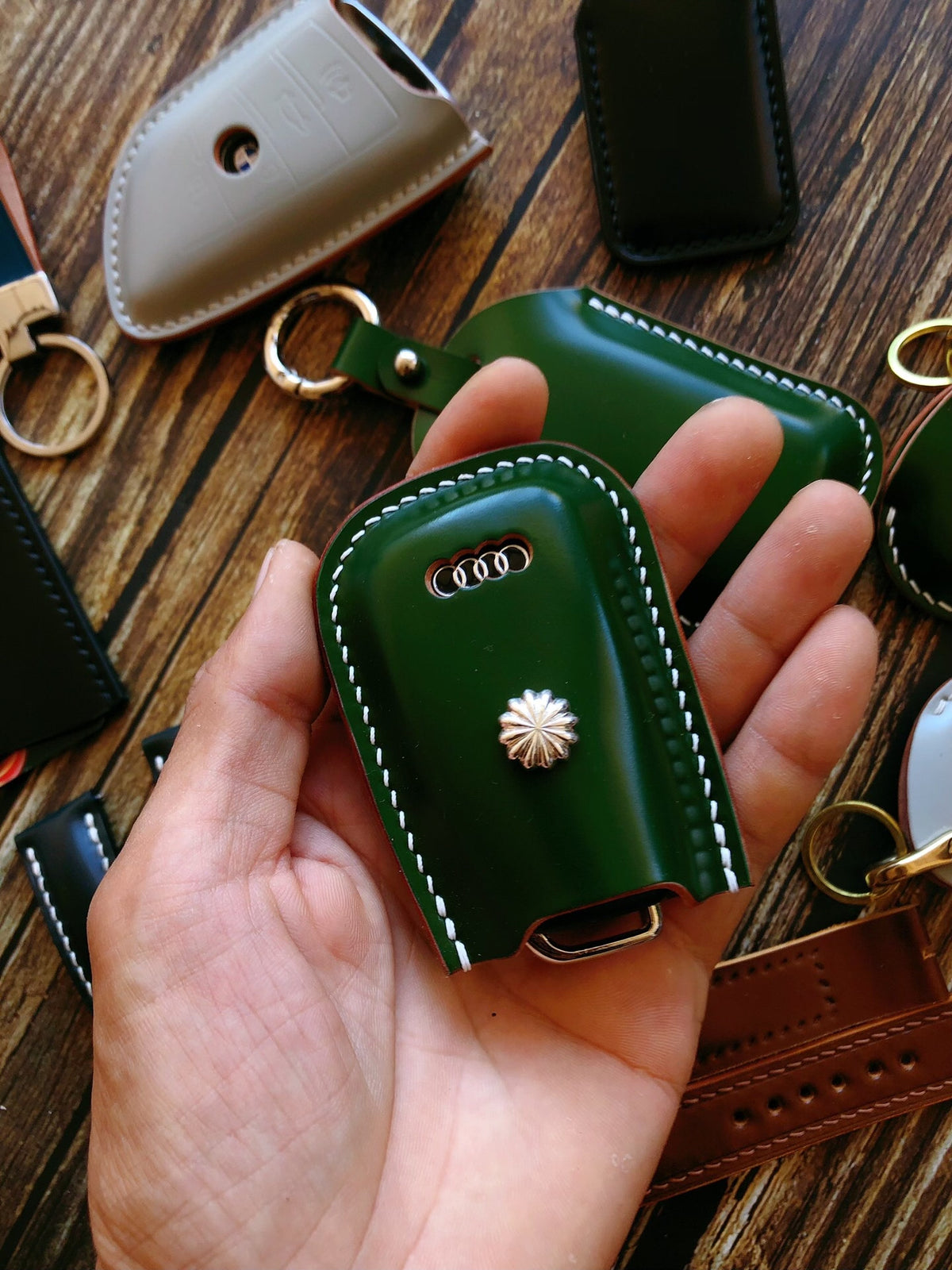Audi Key Cover Green Shell Cordovan