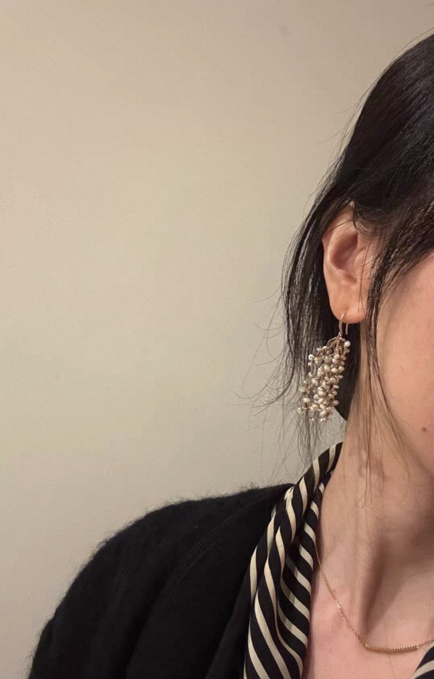 Pendientes Largos de Perlas de Agua Dulce