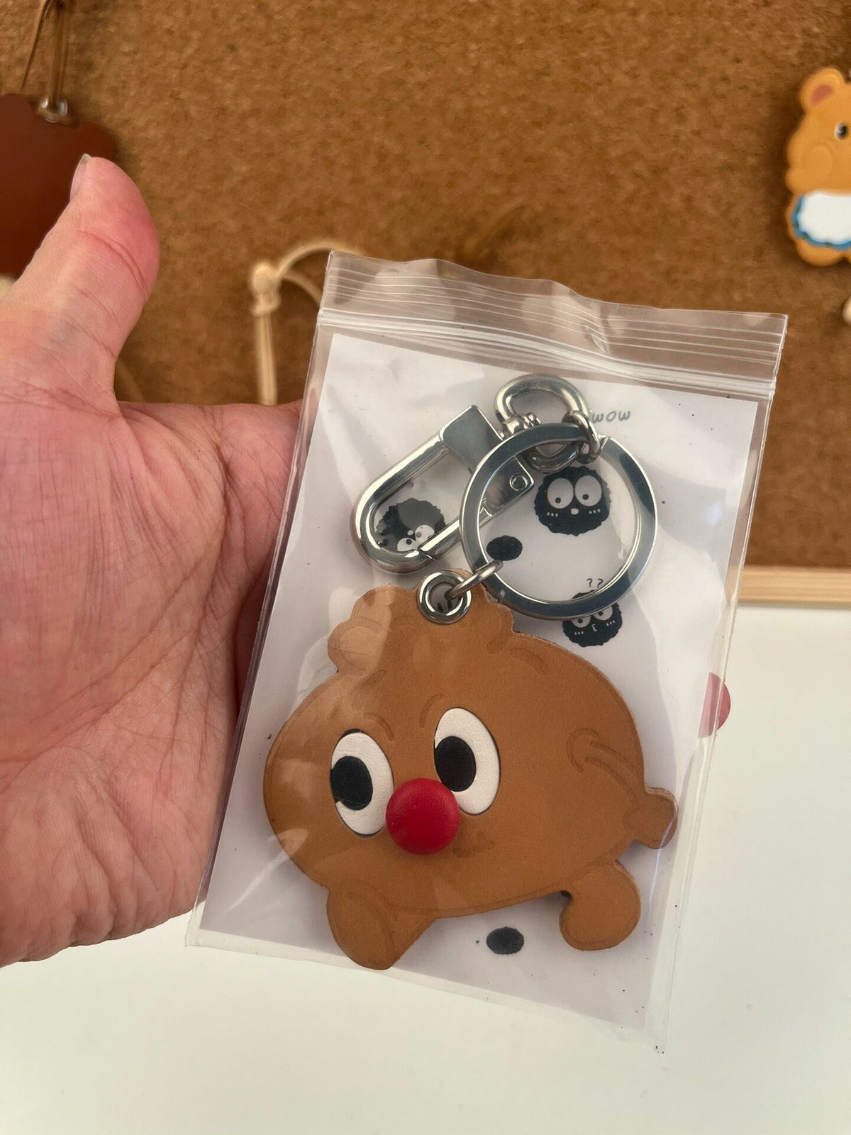 Leather Dumpling Character Keychain Bag Charm