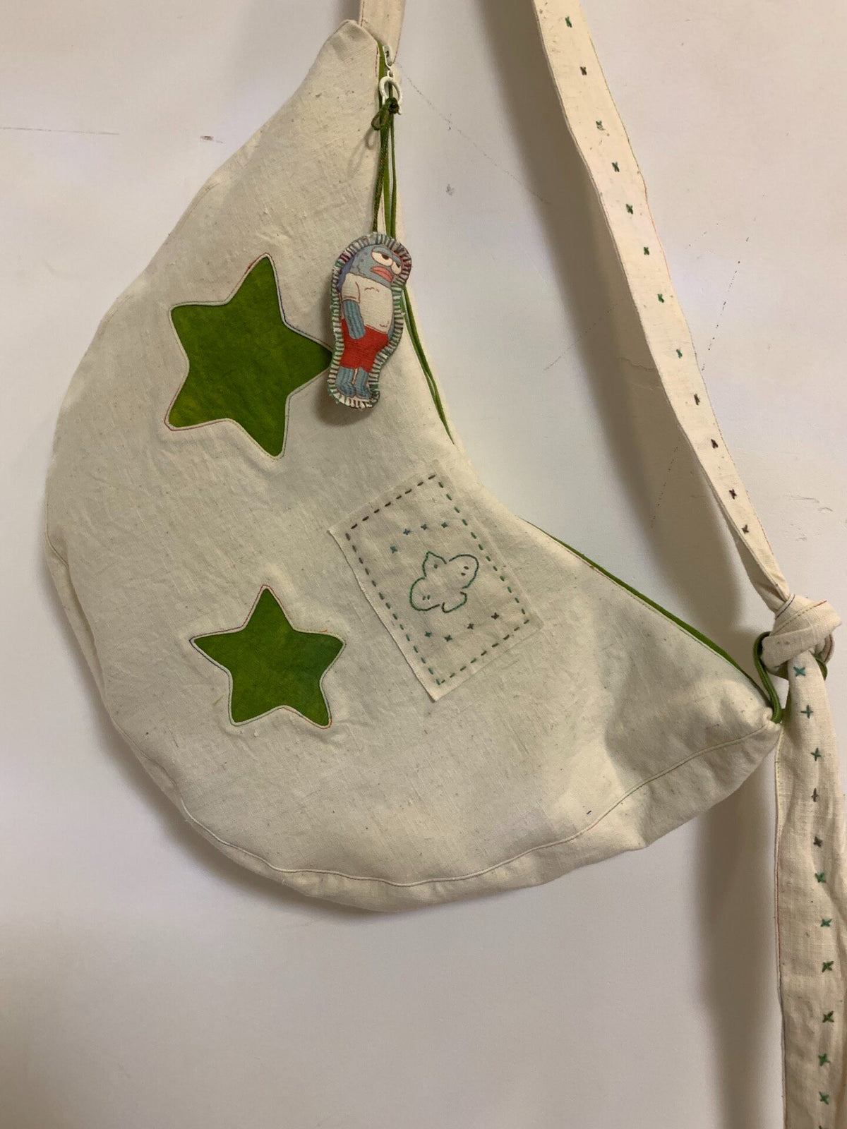 Handwoven Cotton Star Embroidery Shoulder Bag