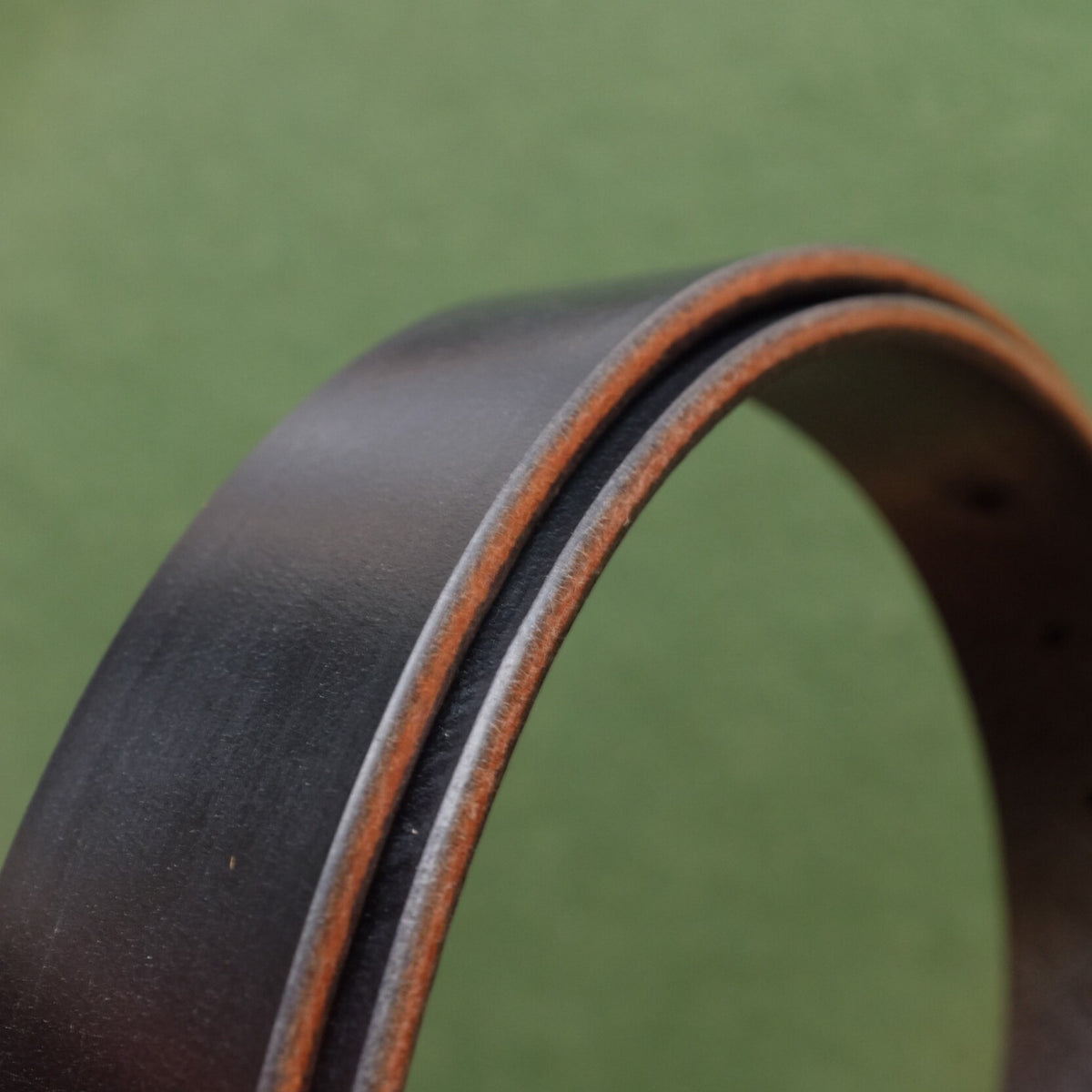 Cinto de Couro Bridle Preto Feito à Mão com Fivela de Latão Maciço