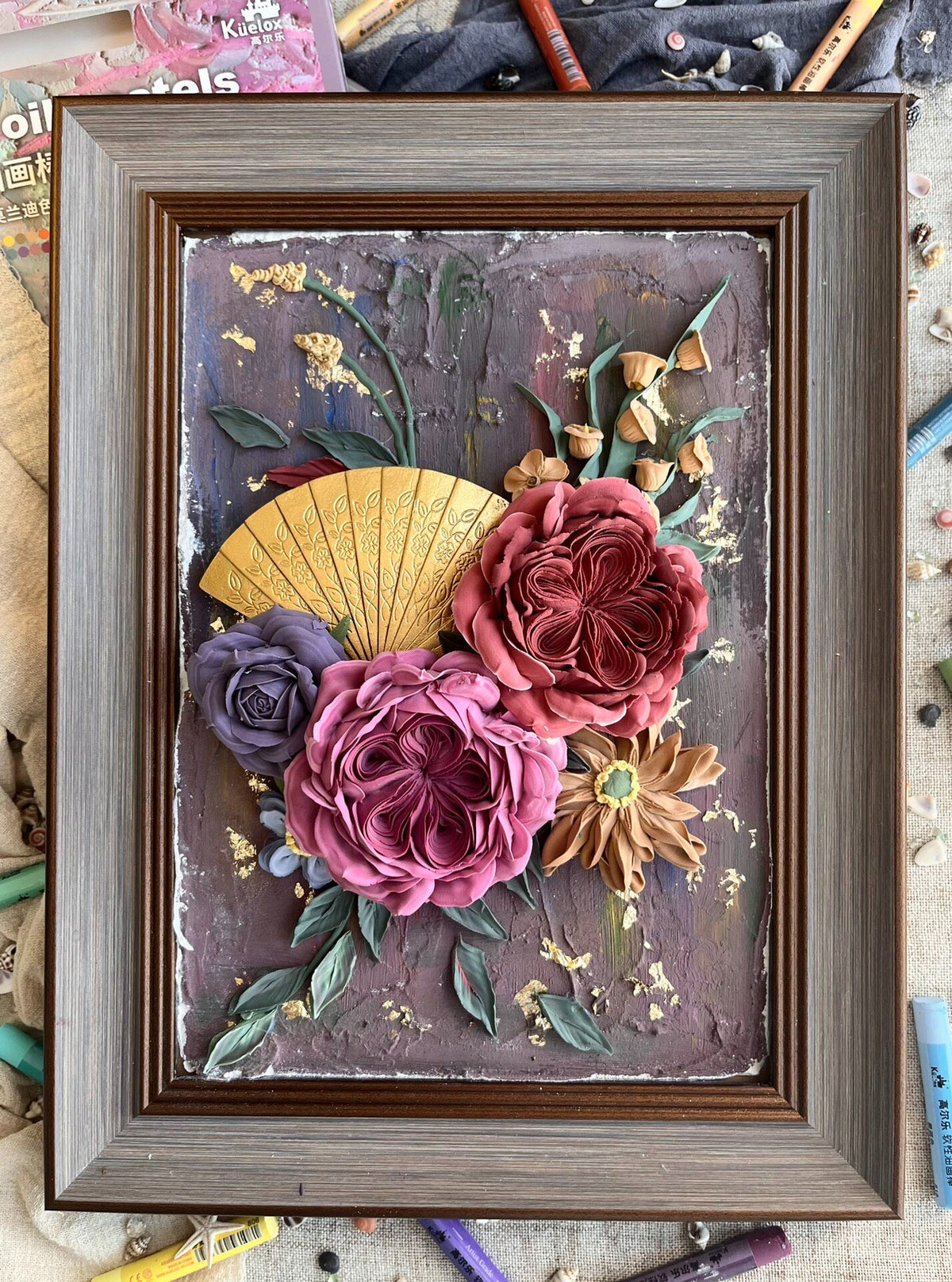 Clay Piping Painting Floral Wall Art