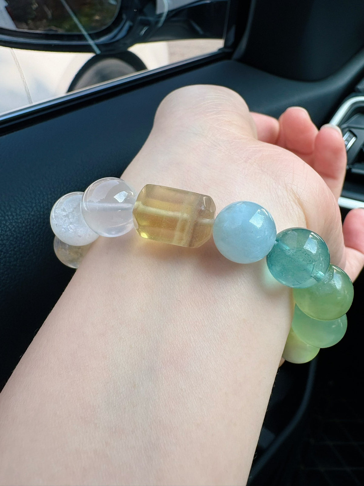 Pulseira de Missangas de Pedras Naturais 12mm