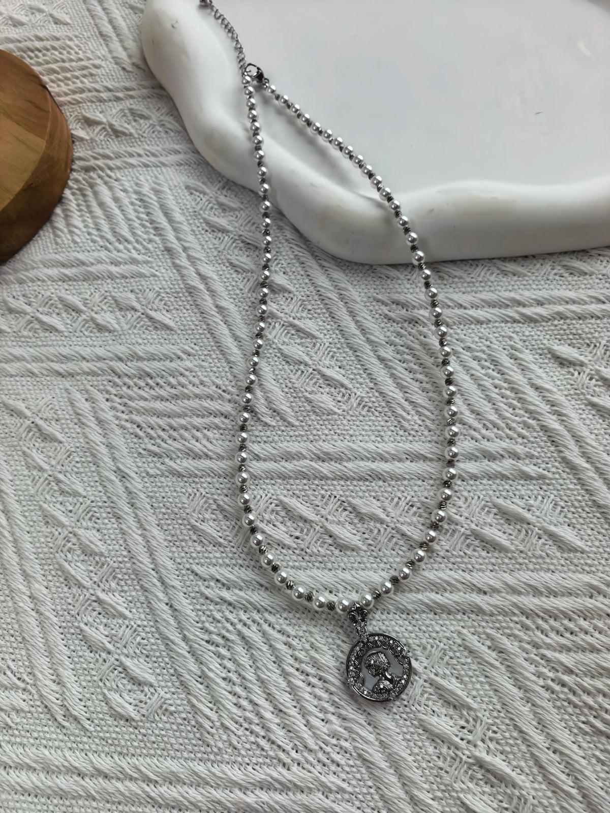 Swarovski Pearl Necklace with Crystal Pendant