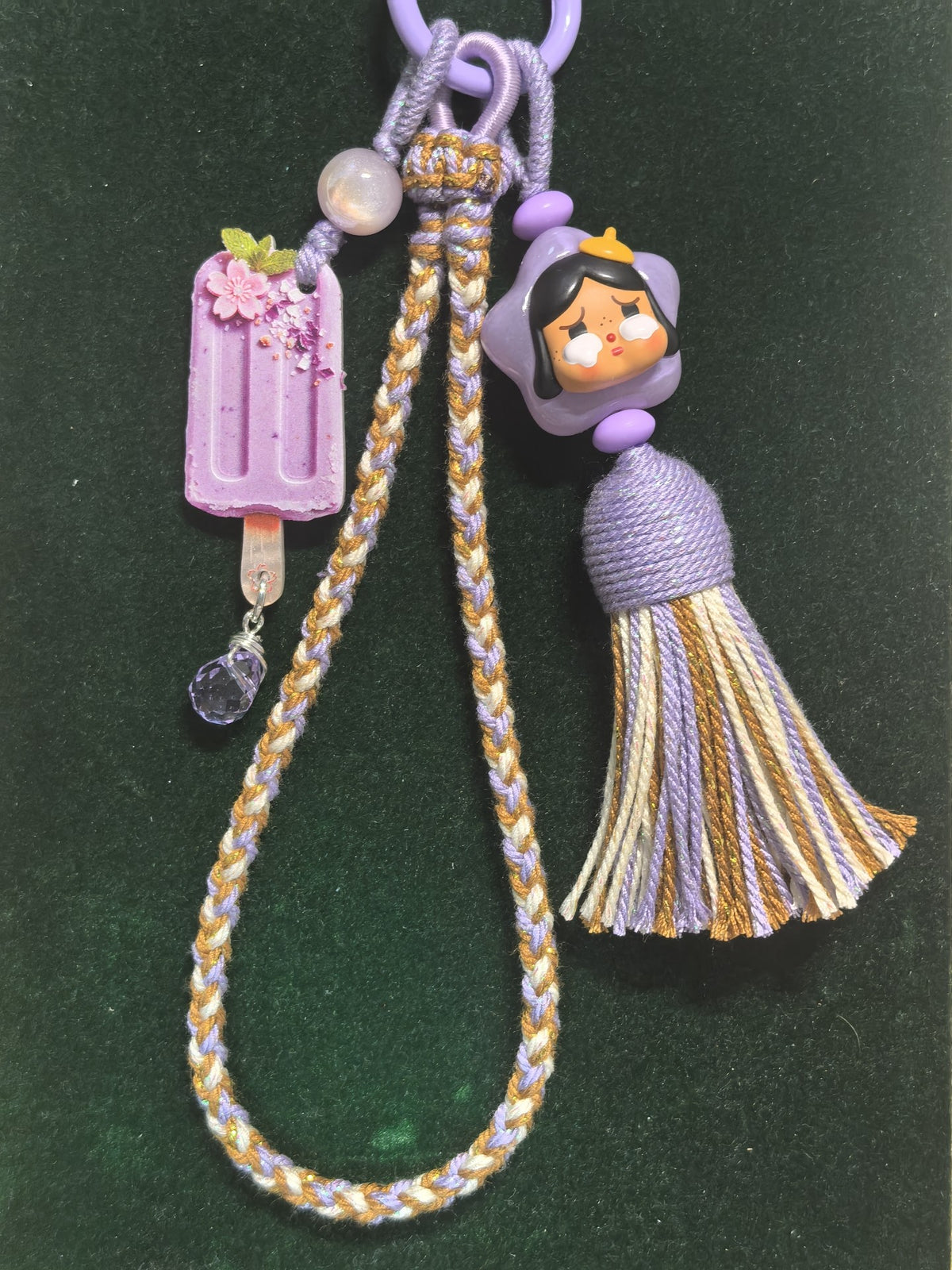 Lavender Braided Pop Mart Phone Charm