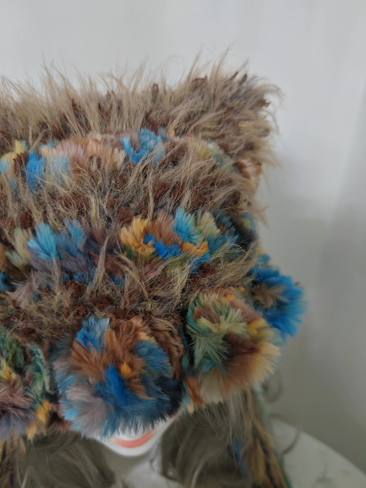 Dunhuang Brown Blue Cat Ear Hat