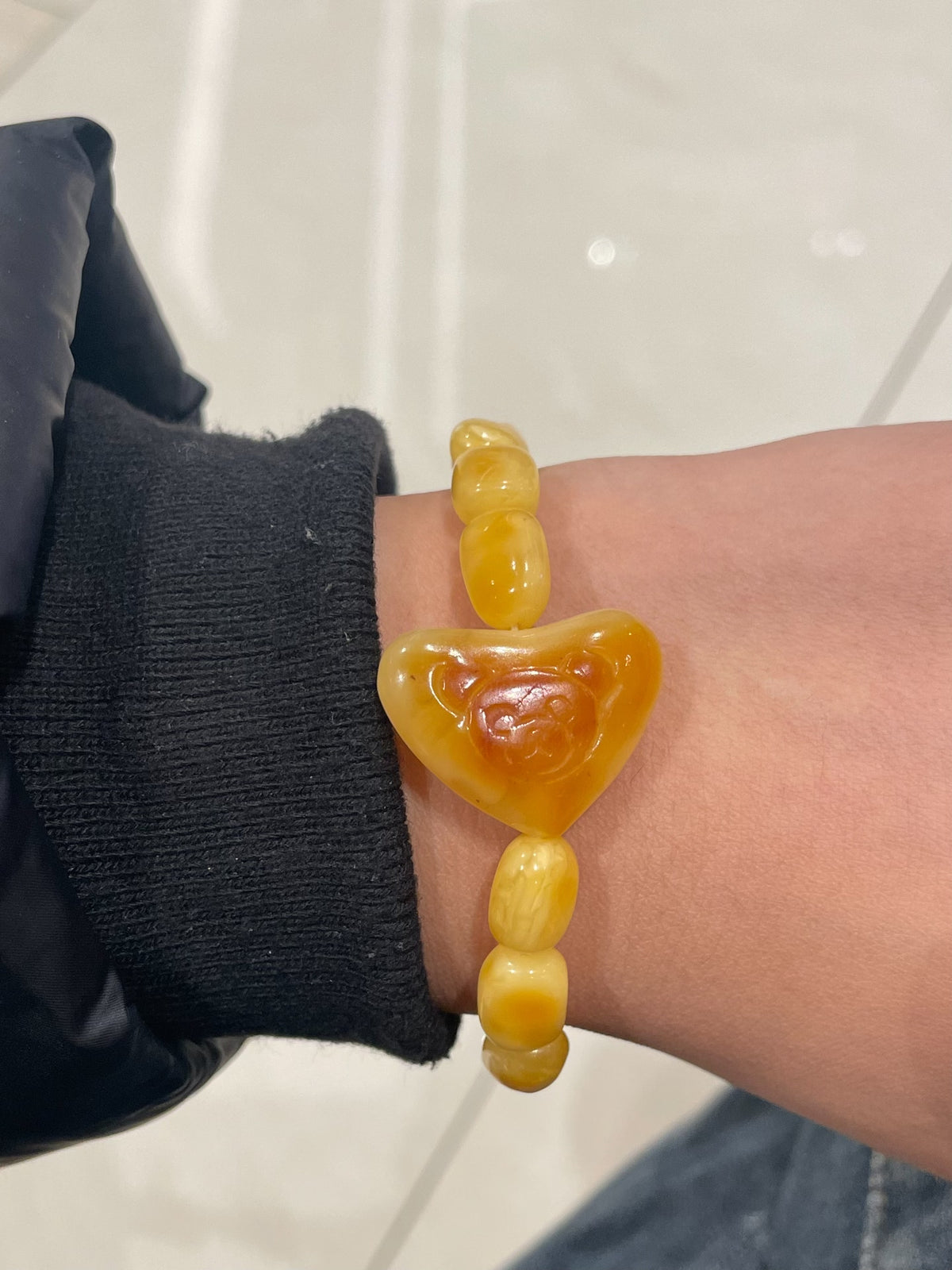 Natürlicher Bienenwachbern Bärenarmband Fettgelb