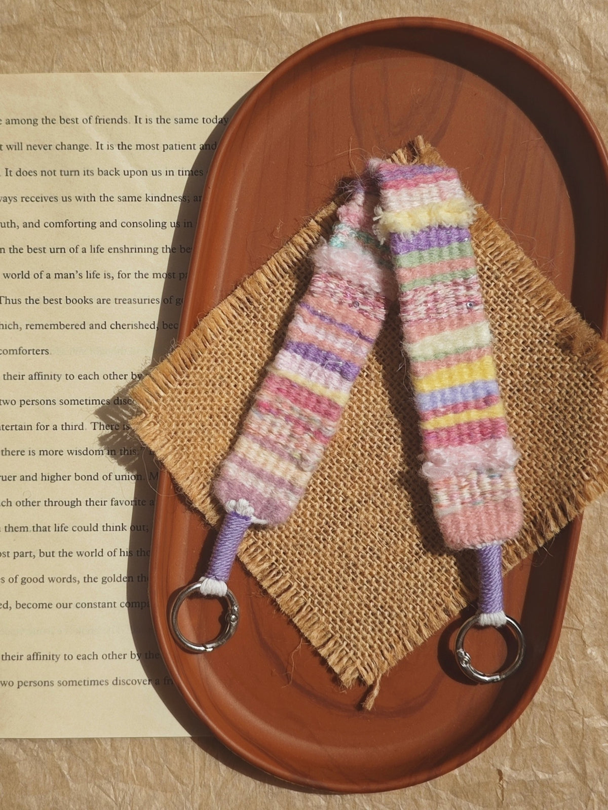 Handwoven Wrist Strap Pastel Stripes