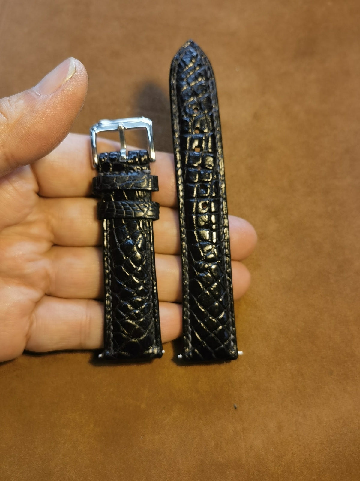 Genuine Leather Crocodile Watch Strap 20mm