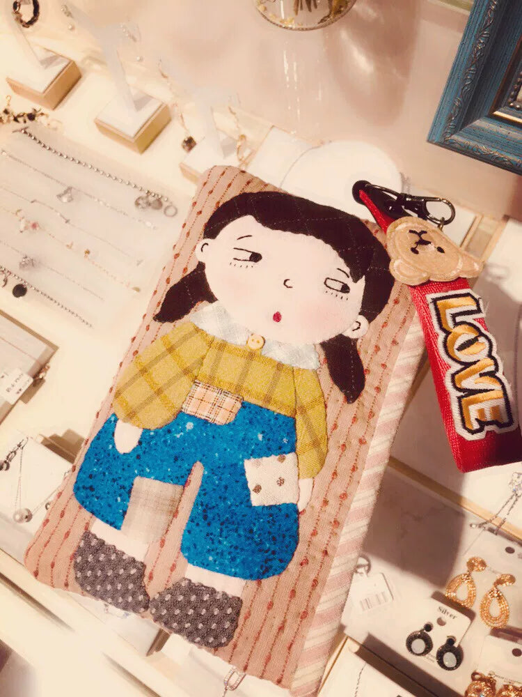 Yarn Dyed Patchwork Girl Clutch Pouch