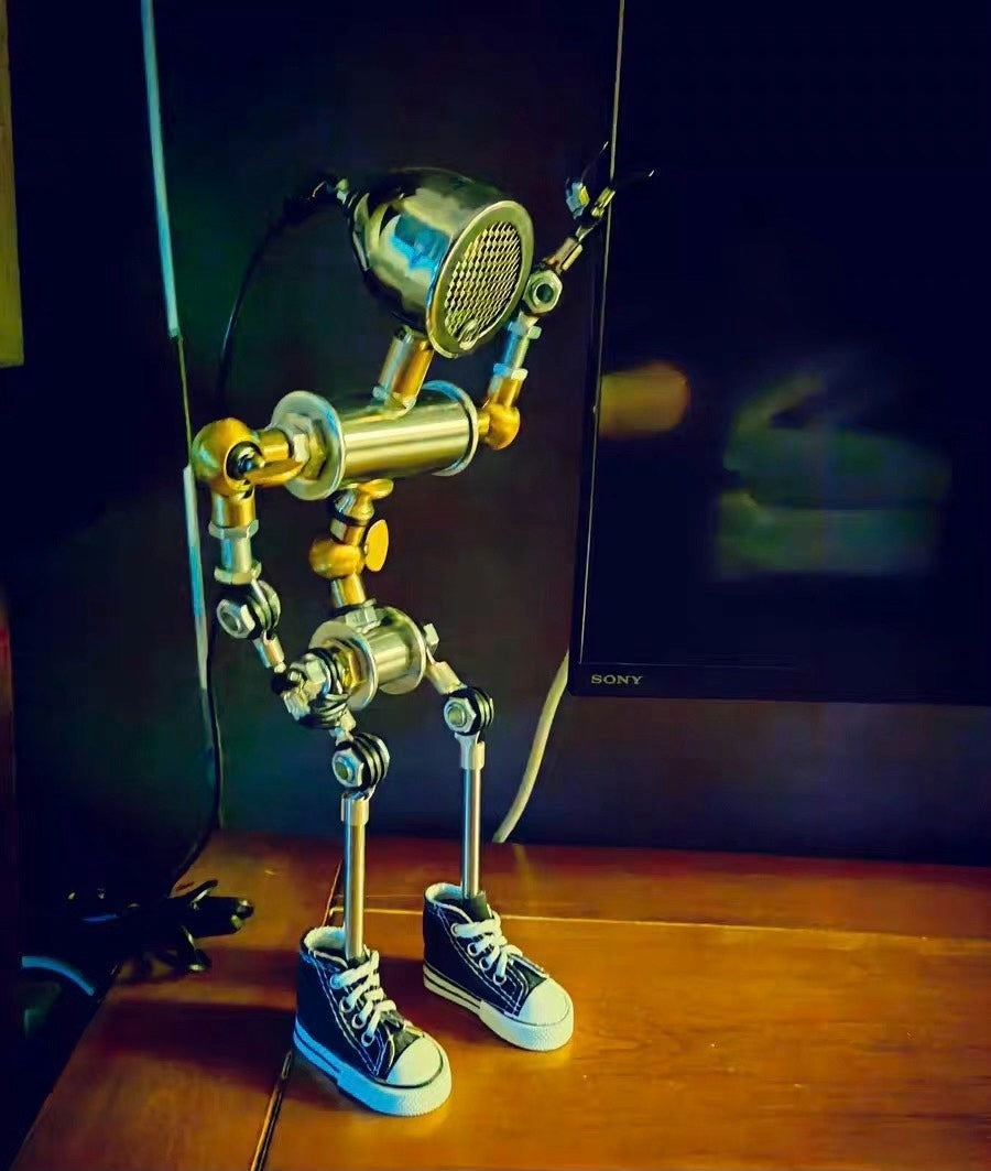 Artikulierte Roboter-Schreibtischlampe Steampunk Metall
