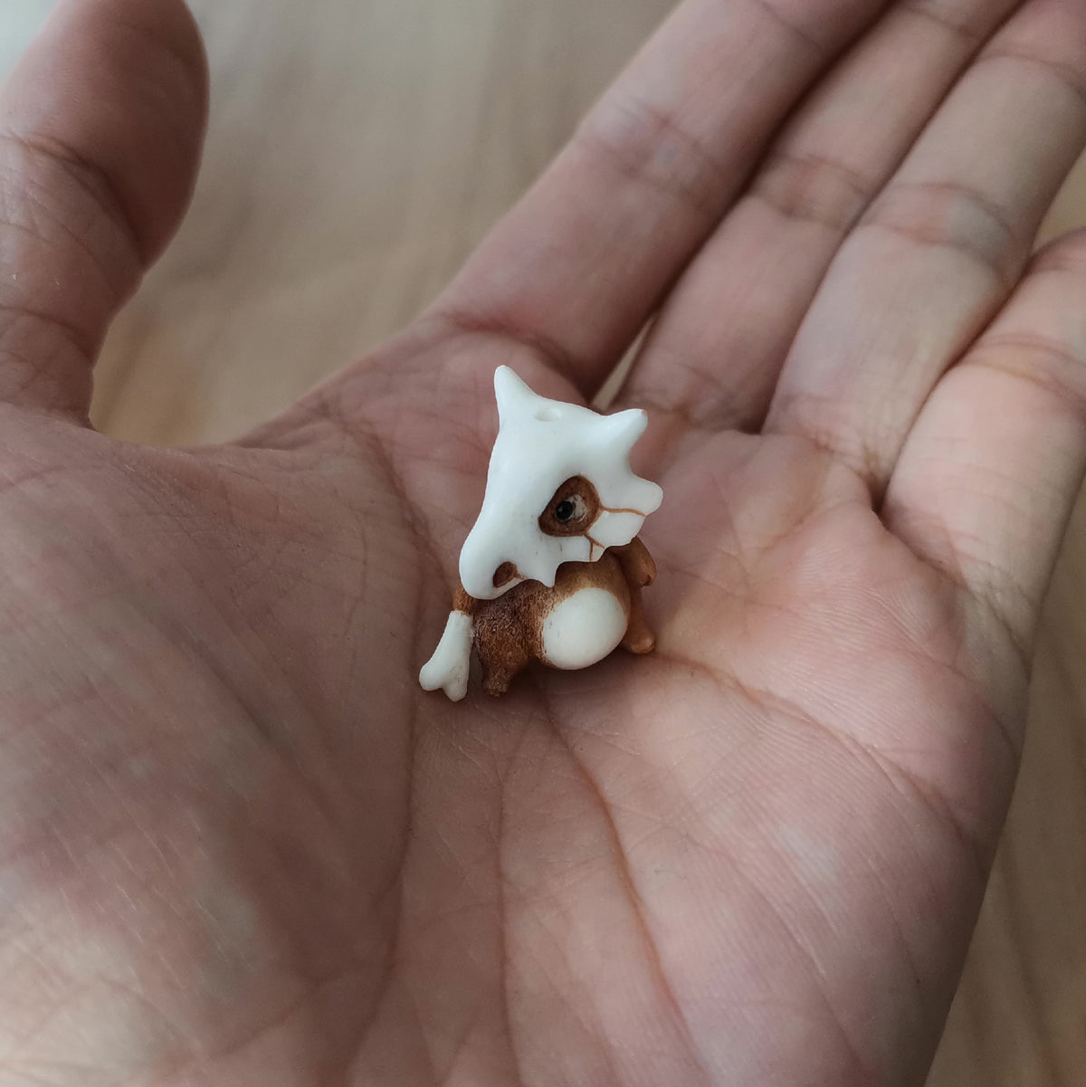 Deer Antler Cubone Carved Bead Charm