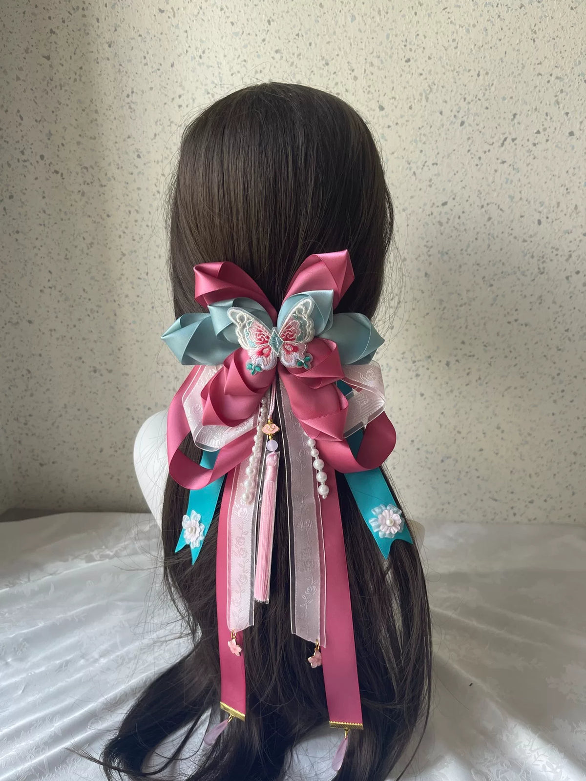 Lolita Pink Mint Green Bow Hair Clip